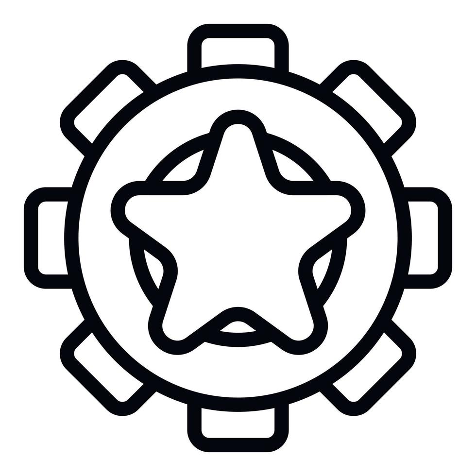 stella Ingranaggio icona, schema stile vettore