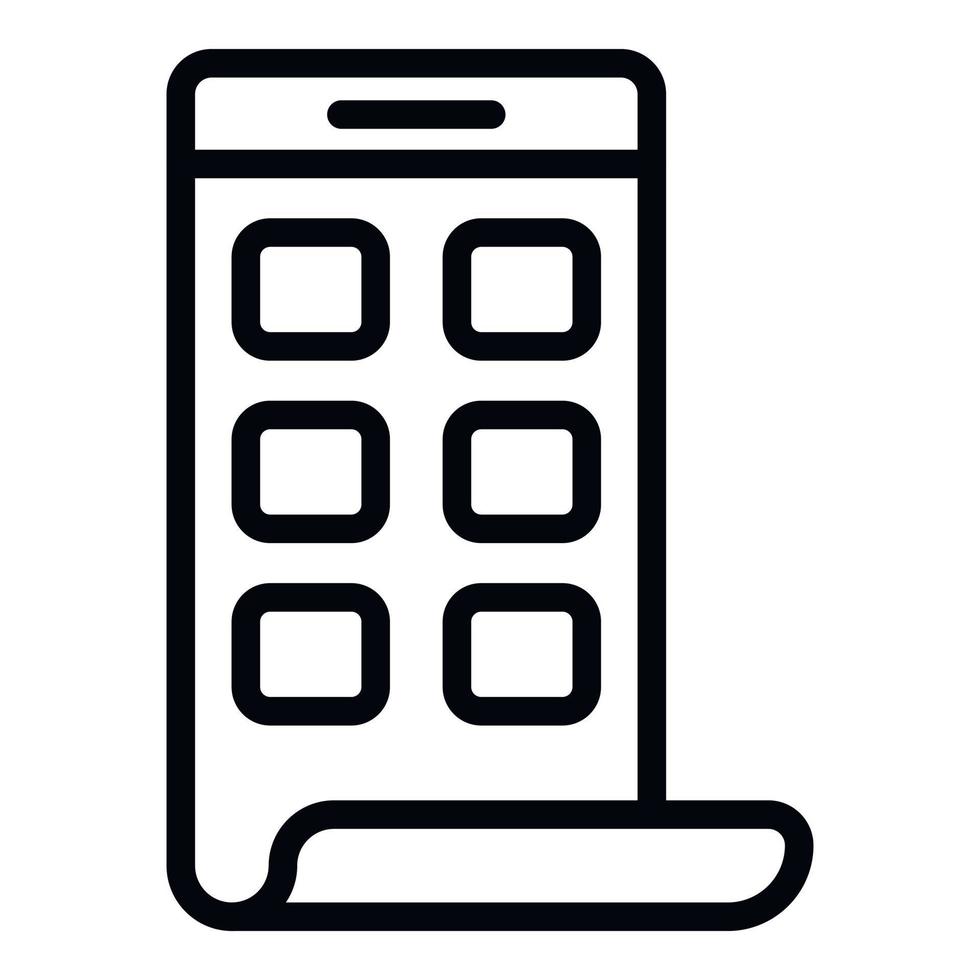 curva schermo Telefono icona, schema stile vettore