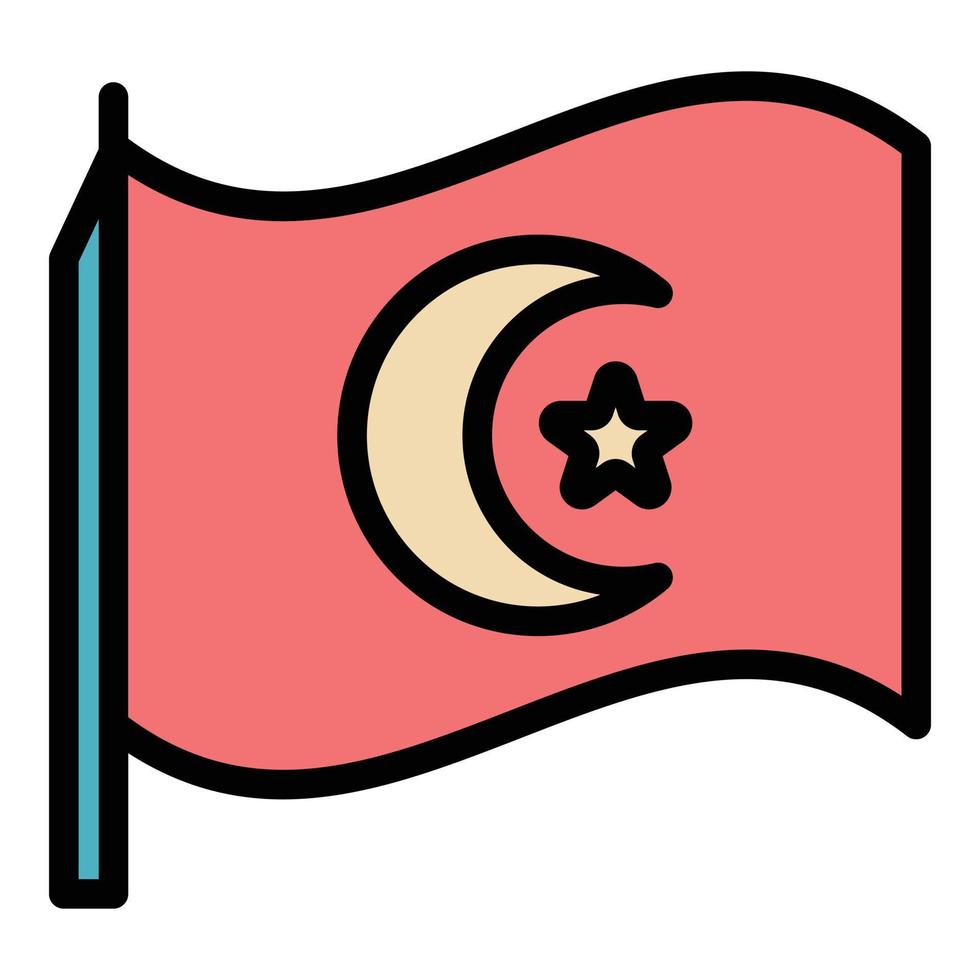 Turco nazionale bandiera icona colore schema vettore