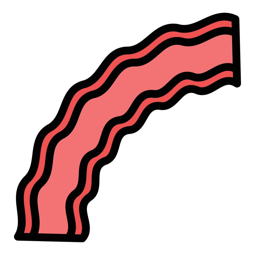 Bacon prima colazione icona colore schema vettore