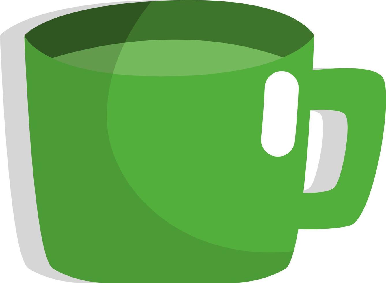 verde tè piccolo tazza, icona, vettore su bianca sfondo.