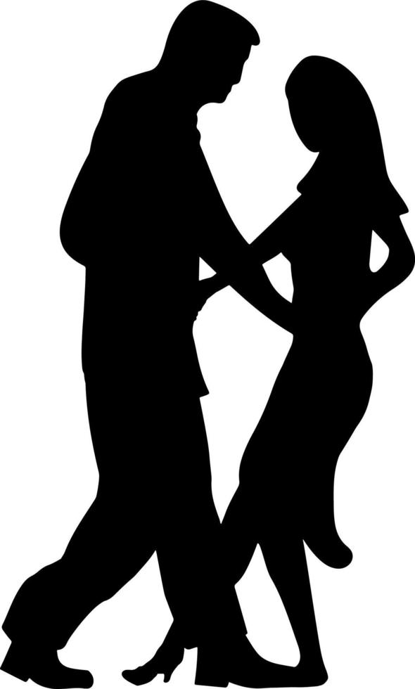 nero e bianca silhouette coppie. amanti, bacio. San Valentino giorno. vettore illustrazione per sito web, stampa