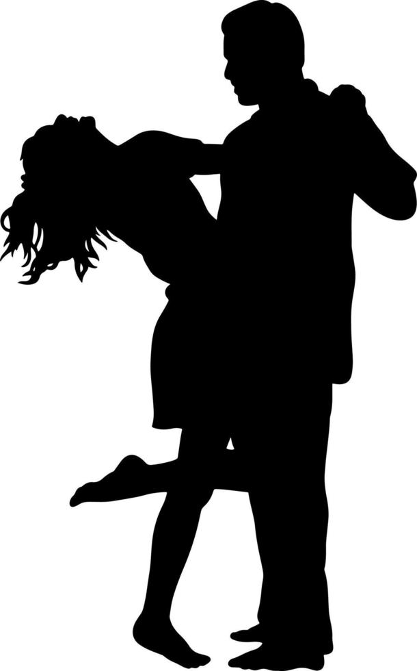 nero e bianca silhouette coppie. amanti, bacio. San Valentino giorno. vettore illustrazione per sito web, stampa