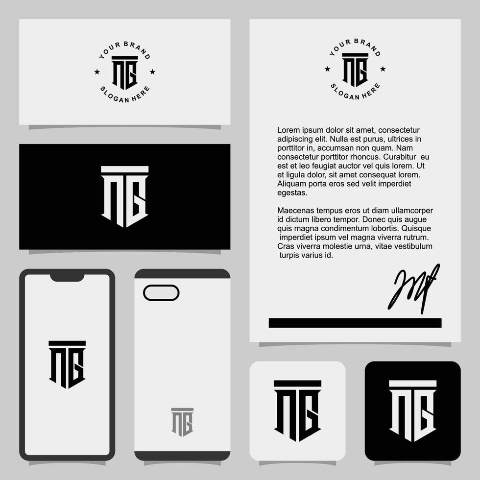 creativo monogramma logo design con Stazionario modello vettore