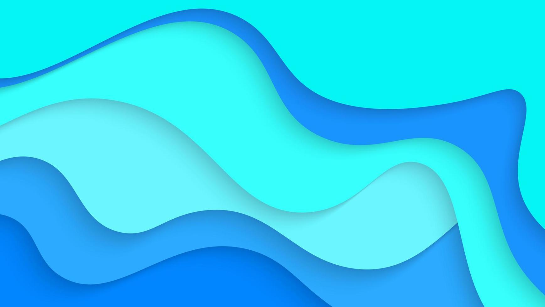 moderno dinamico blu onde papercut stile sfondo design vettore