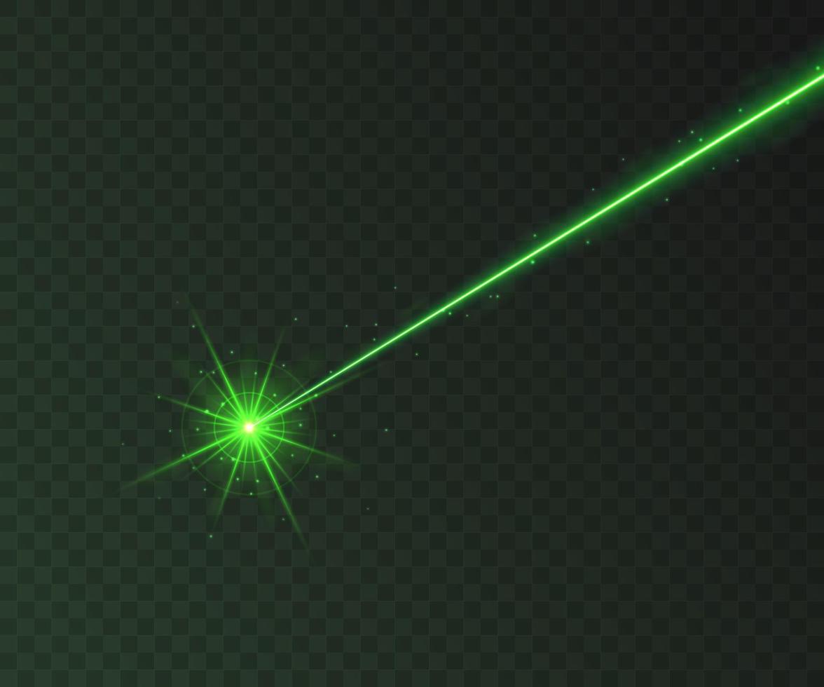 verde laser fascio leggero effetto isolato su trasparente sfondo vettore