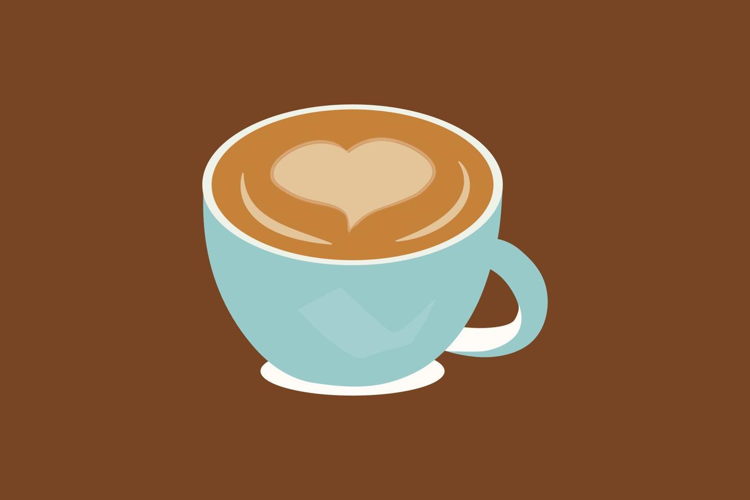 tazza di caffè con simbolo a forma di cuore vettore