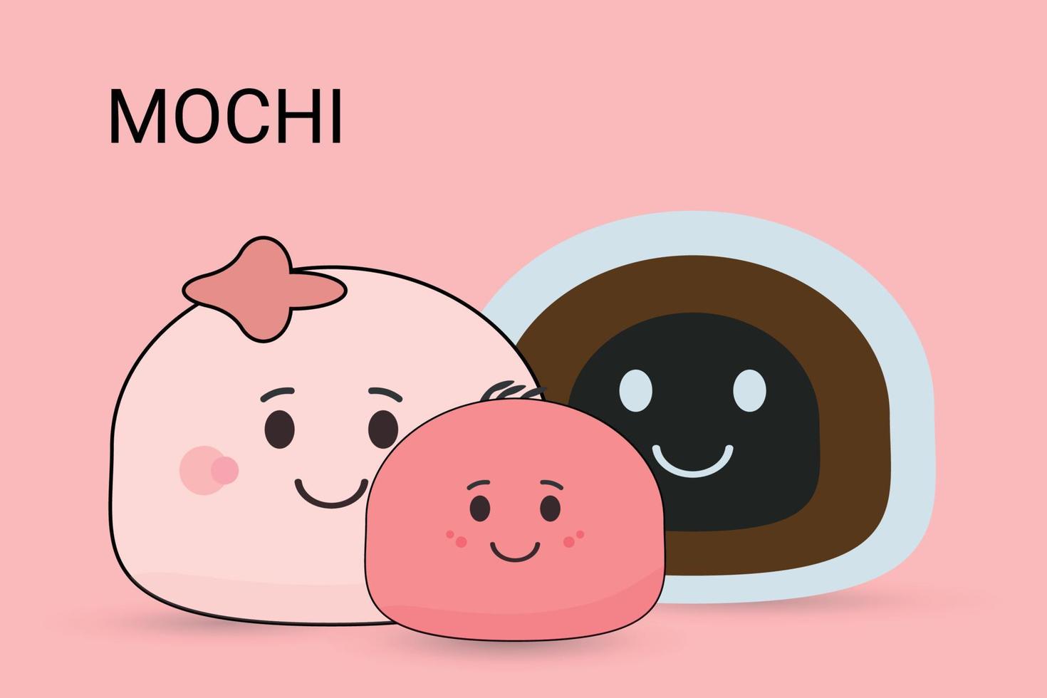 mochi cartone animato vettore illustrazione .