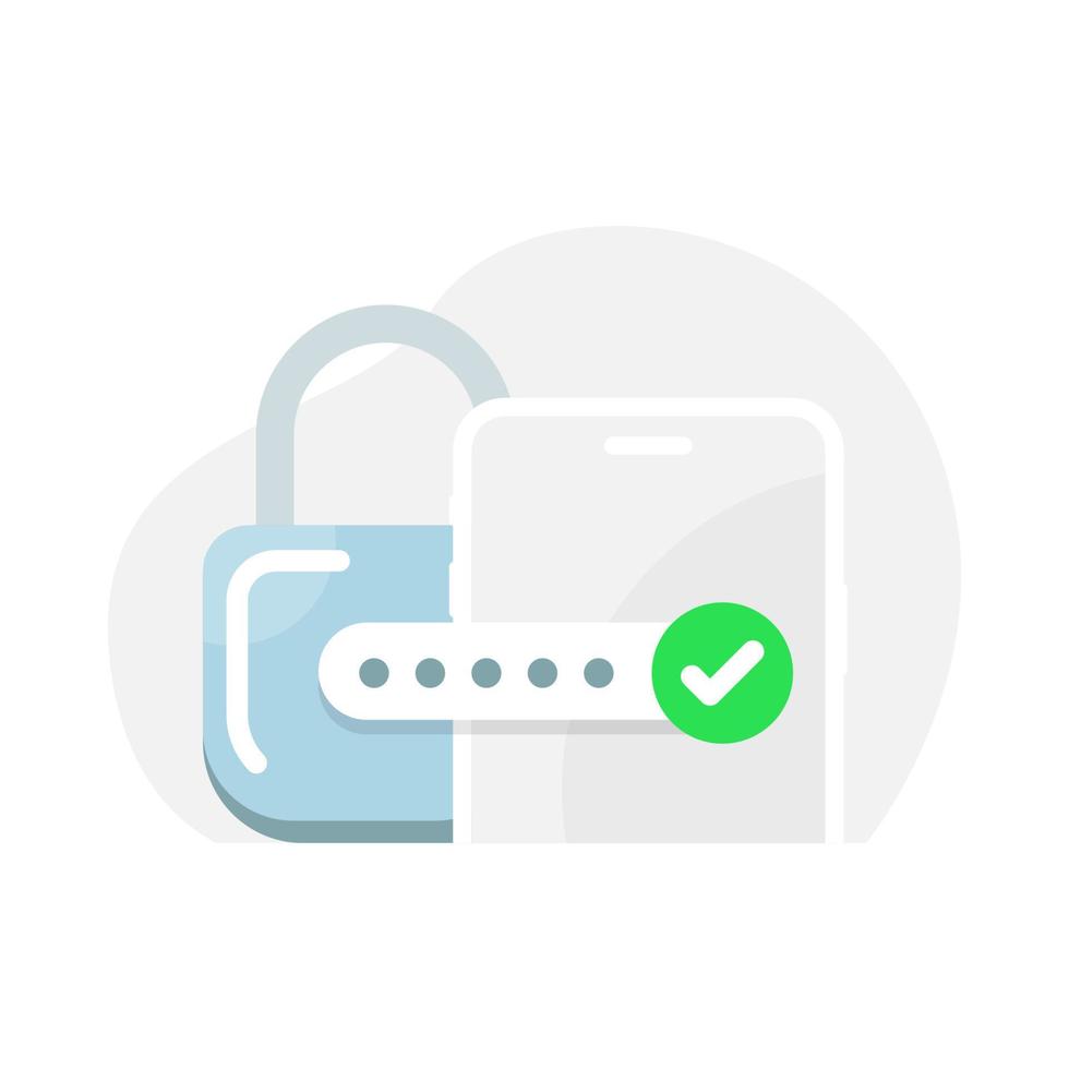 sicuro, parola d'ordine protezione su smartphone concetto illustrazione piatto design vettore eps10. moderno grafico elemento per atterraggio pagina, vuoto stato ui, infografica, icona