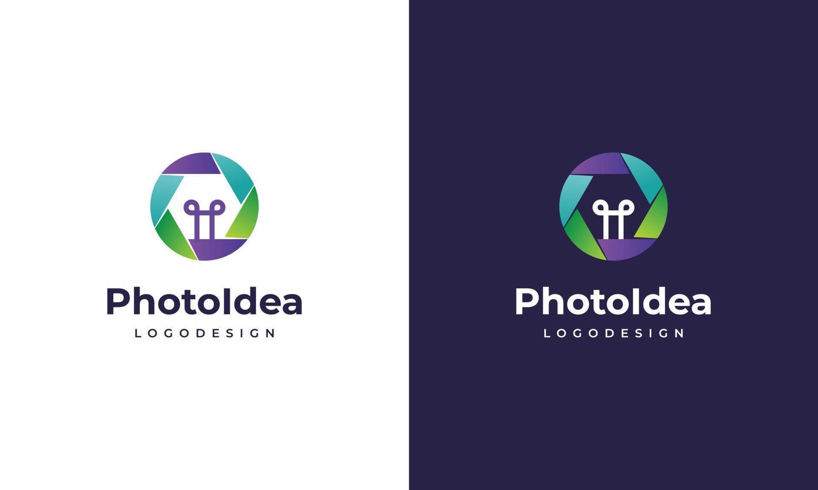 foto idea logo, inteligente fotografo logo design moderno concetto vettore
