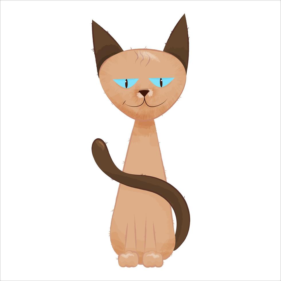 cartone animato spettinato gatto. vettore