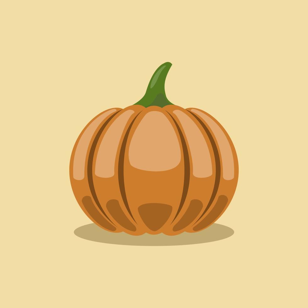 vettore illustrazione di zucca frutta piatto cartone animato stile su isolato sfondo