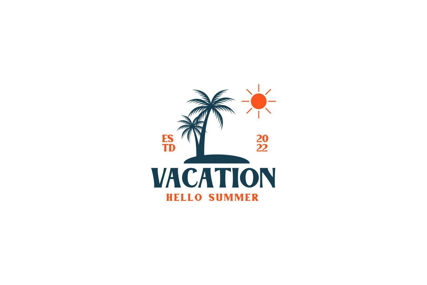 spiaggia vacanza logo design modello vettore