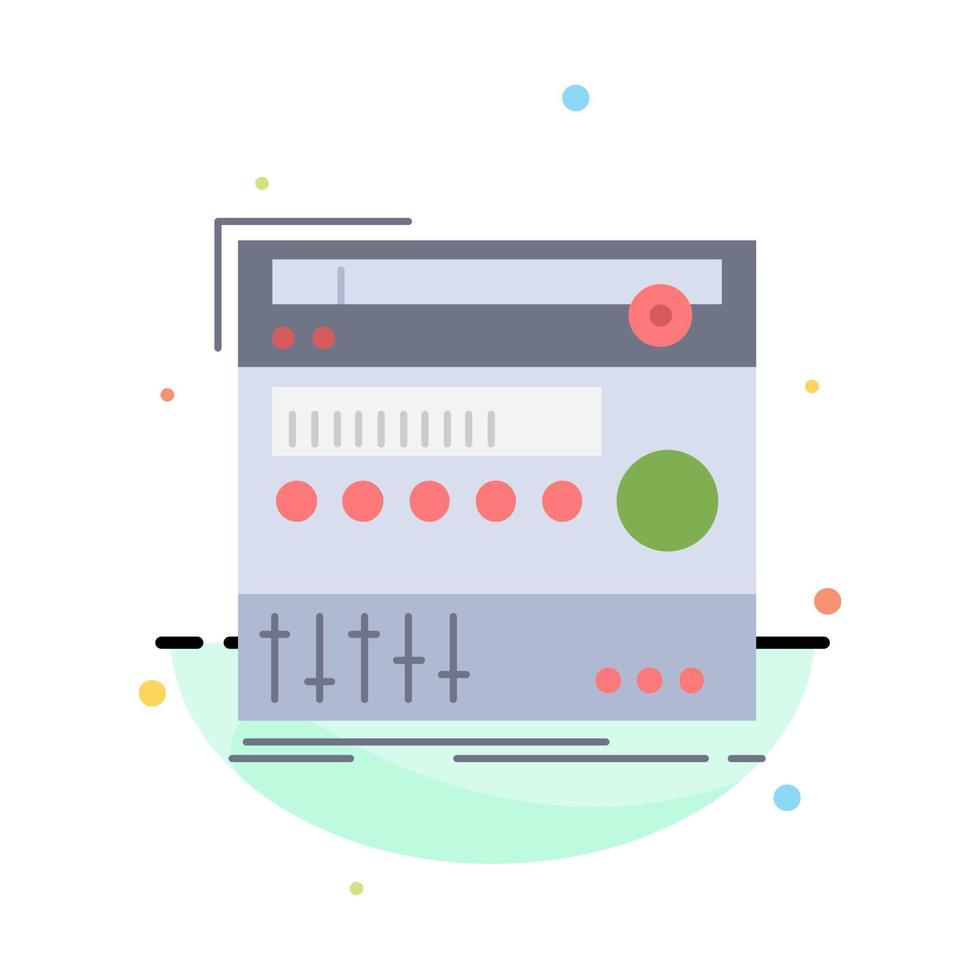 cremagliera componente modulo suono studio piatto colore icona vettore