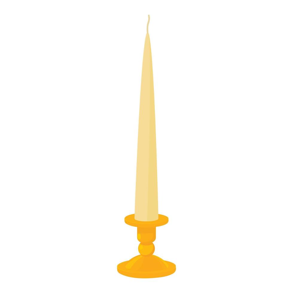 bianca conico candela nel candeliere icona vettore