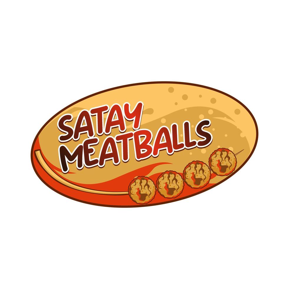 satay Polpette logo illustrazione vettore