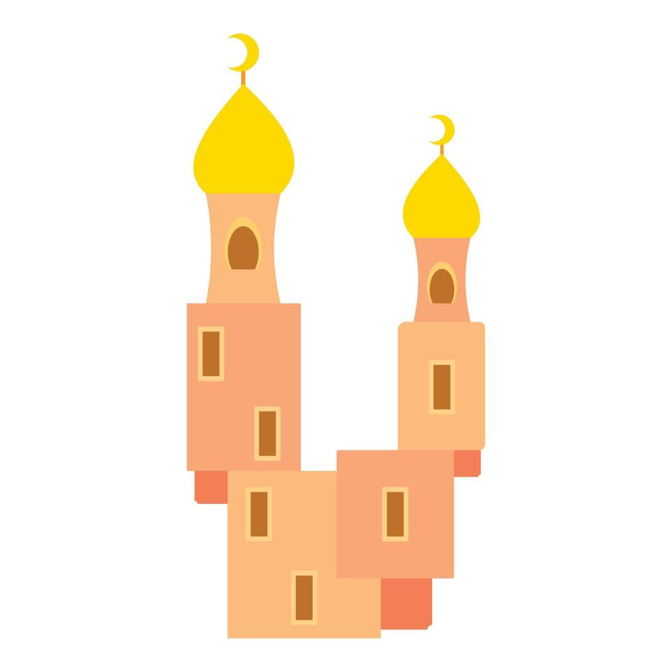 cupole di moschea icona, cartone animato stile vettore