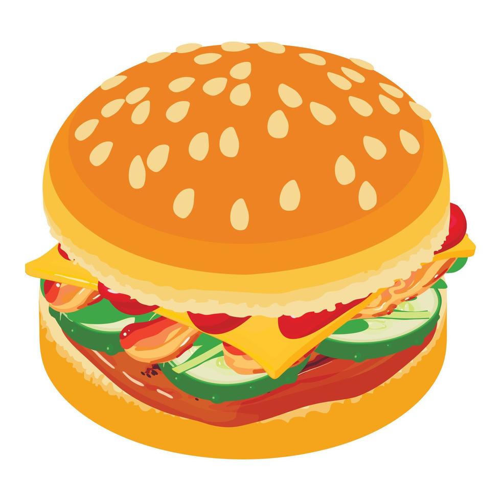 hamburger icona, isometrico stile vettore