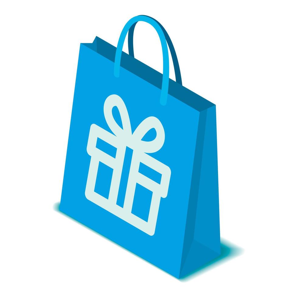 carta shopping Borsa icona, isometrico stile vettore