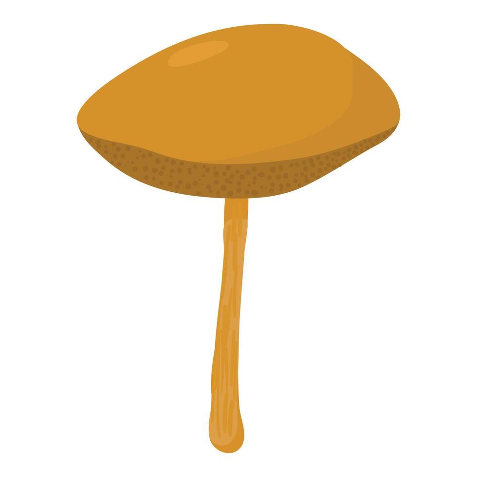 giallo boletus fungo icona, cartone animato stile vettore