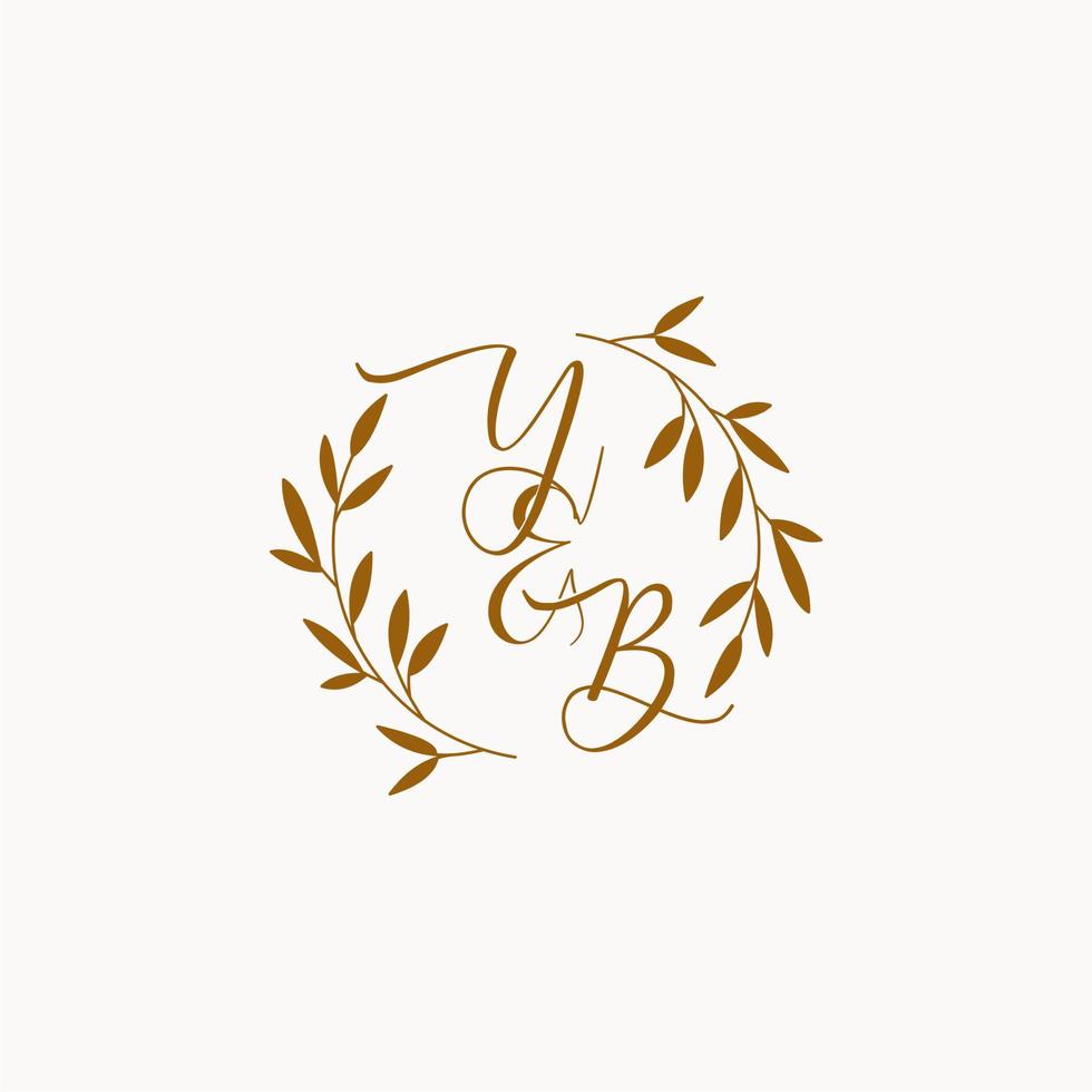 yb logo iniziale del monogramma del matrimonio vettore