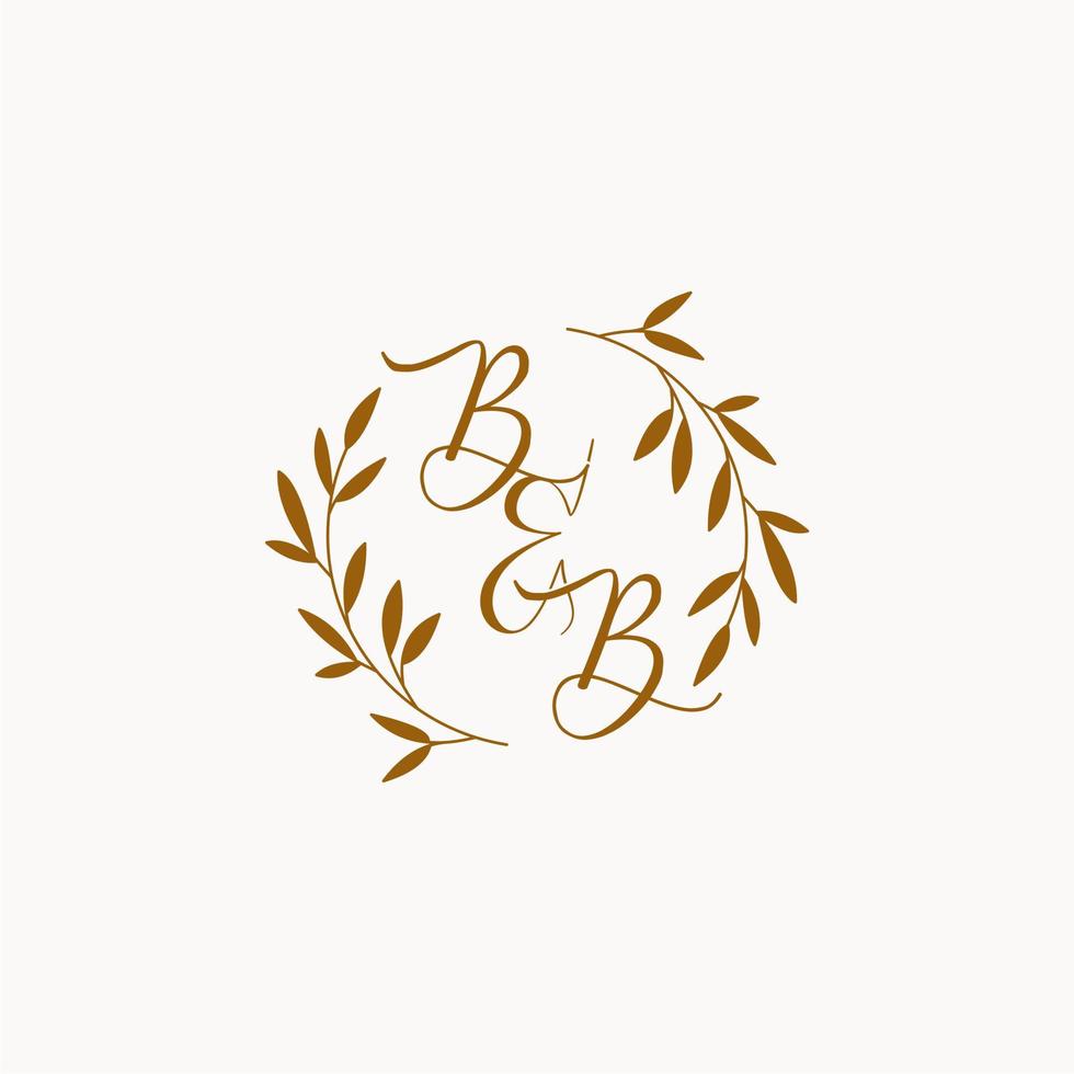 logo del monogramma del matrimonio iniziale bb vettore