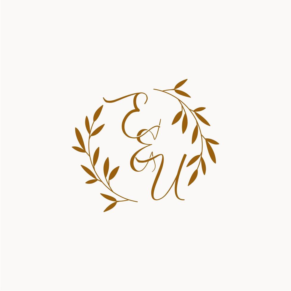 logo del monogramma del matrimonio iniziale dell'ue vettore