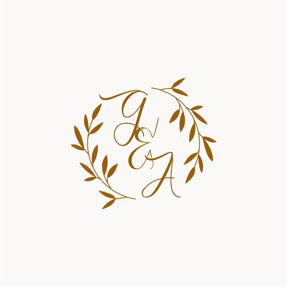 ga logo monogramma iniziale del matrimonio vettore