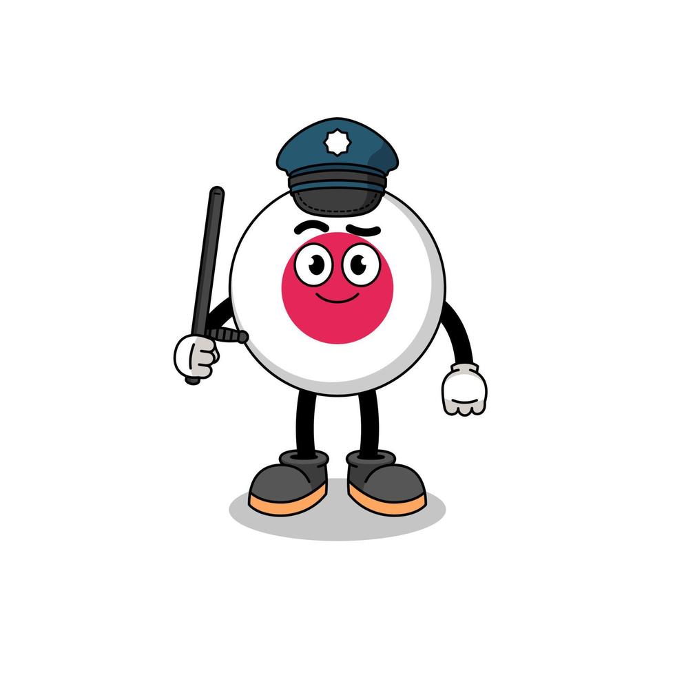 cartone animato illustrazione di Giappone bandiera polizia vettore