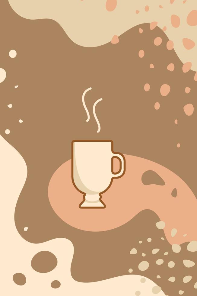 astratto creativo sfondo con copia spazio per testo e caffè lineare icona. design modello per sociale media storie per caffè negozio e Casa. vettore illustrazione. elegante e minimo design.