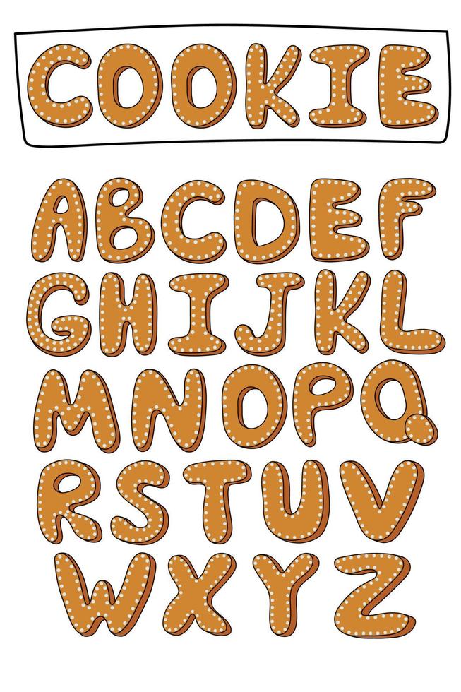 vettore cartone animato impostato di alfabeto vacanze Zenzero biscotto isolat su bianca sfondo