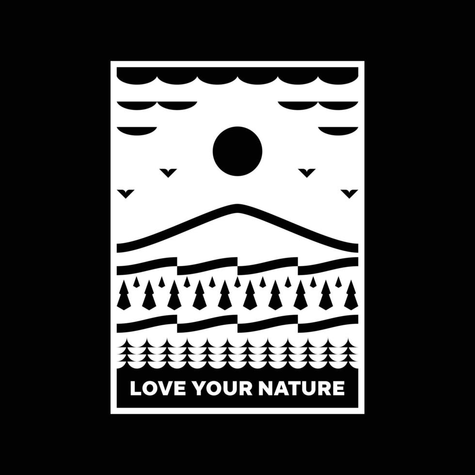 amore il tuo natura montagna paesaggio logo distintivo design vettore