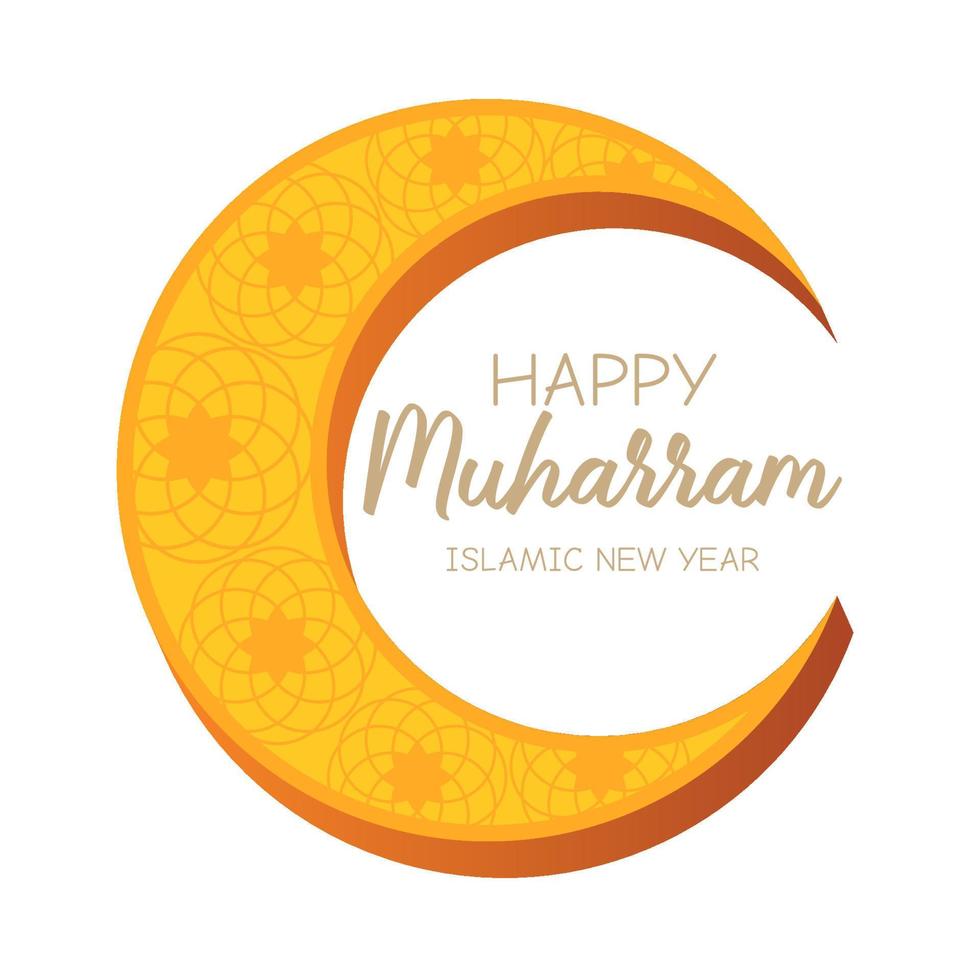 Muharram saluto. islamico nuovo anno con contento nuovo anno. vettore