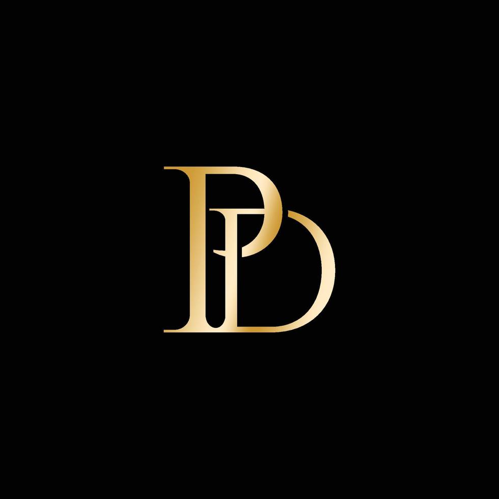 pd lettera iniziale logo design lusso e elegante vettore