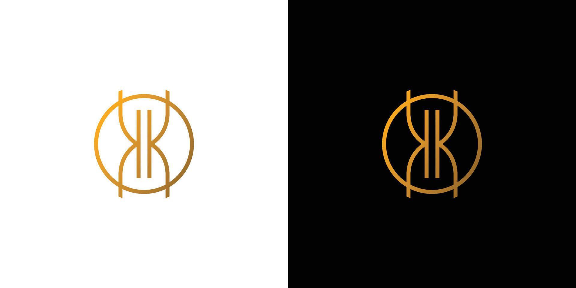 semplice e moderno lettera kk iniziali logo design 2 vettore