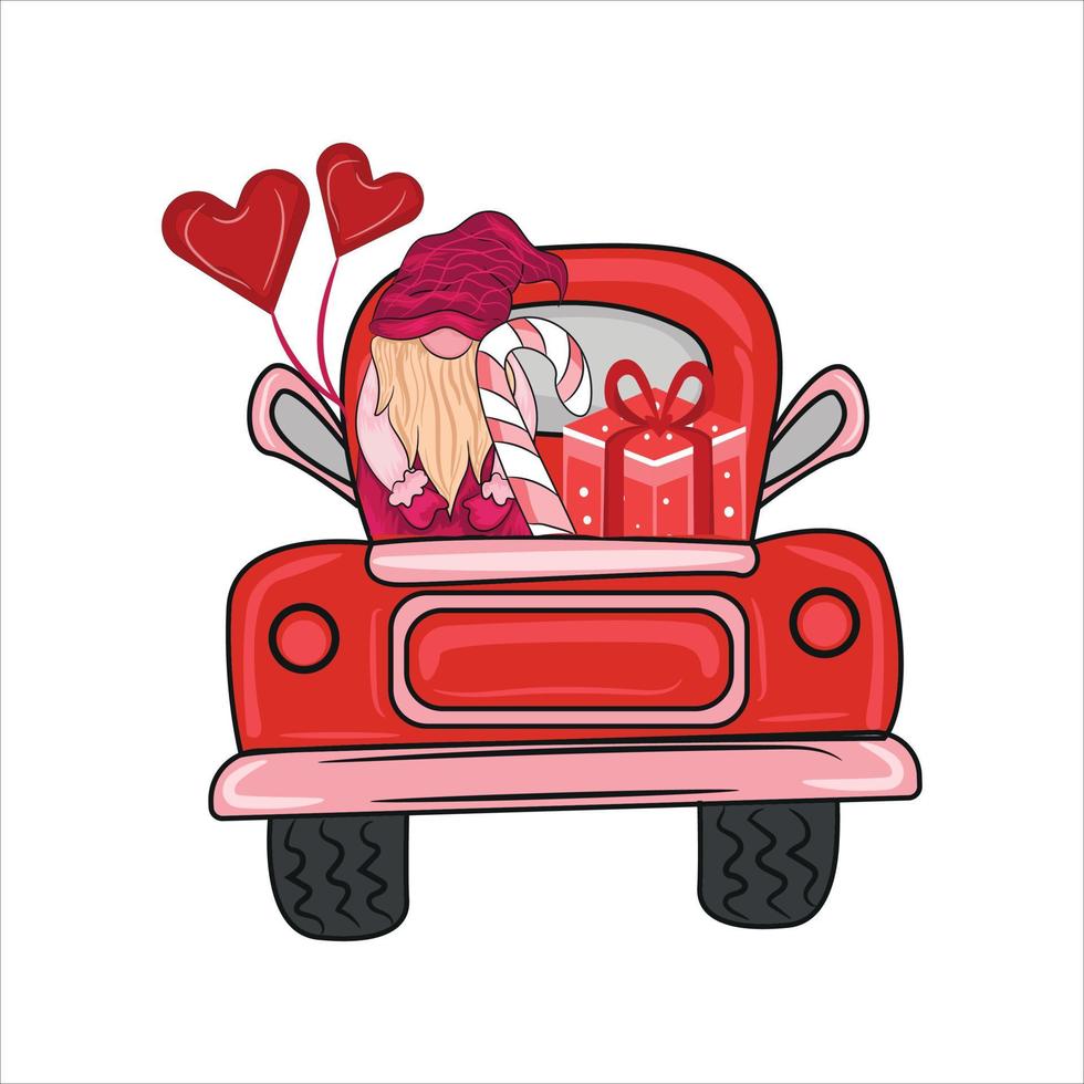 San Valentino camion sublimazione illustrazione per maglietta e altri vettore