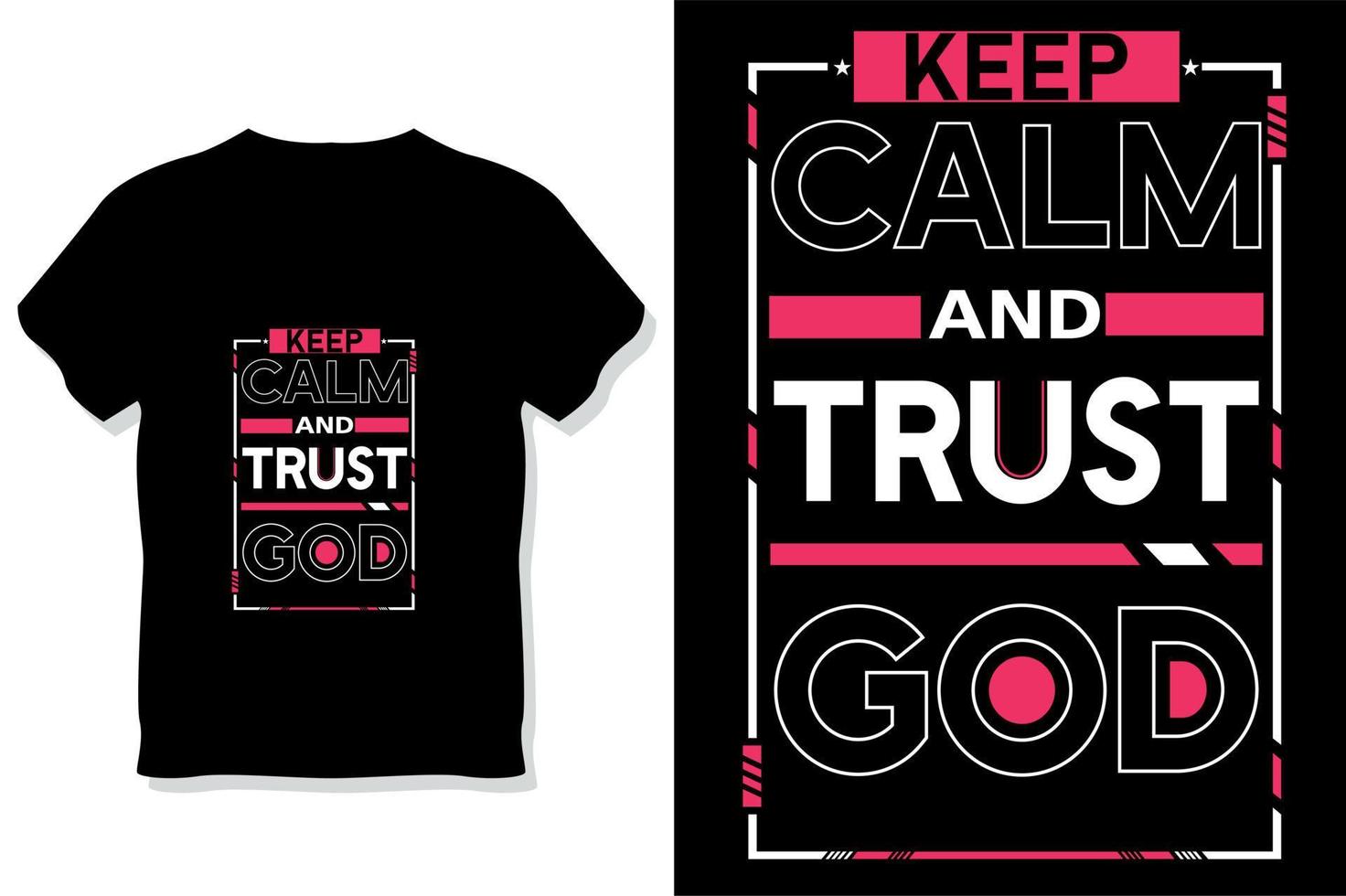 mantenere calma e fiducia Dio motivazionale citazione tipografia t camicia design vettore