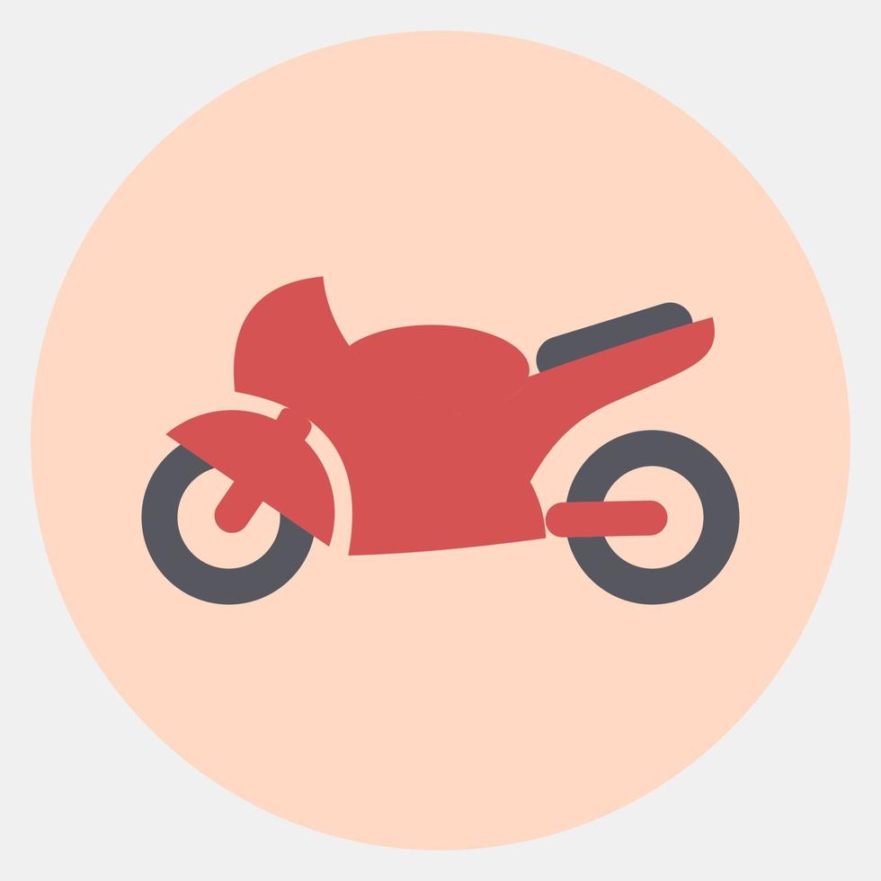 icona motociclo. mezzi di trasporto elementi. icone nel colore compagno stile. bene per stampe, manifesti, logo, cartello, annuncio, eccetera. vettore