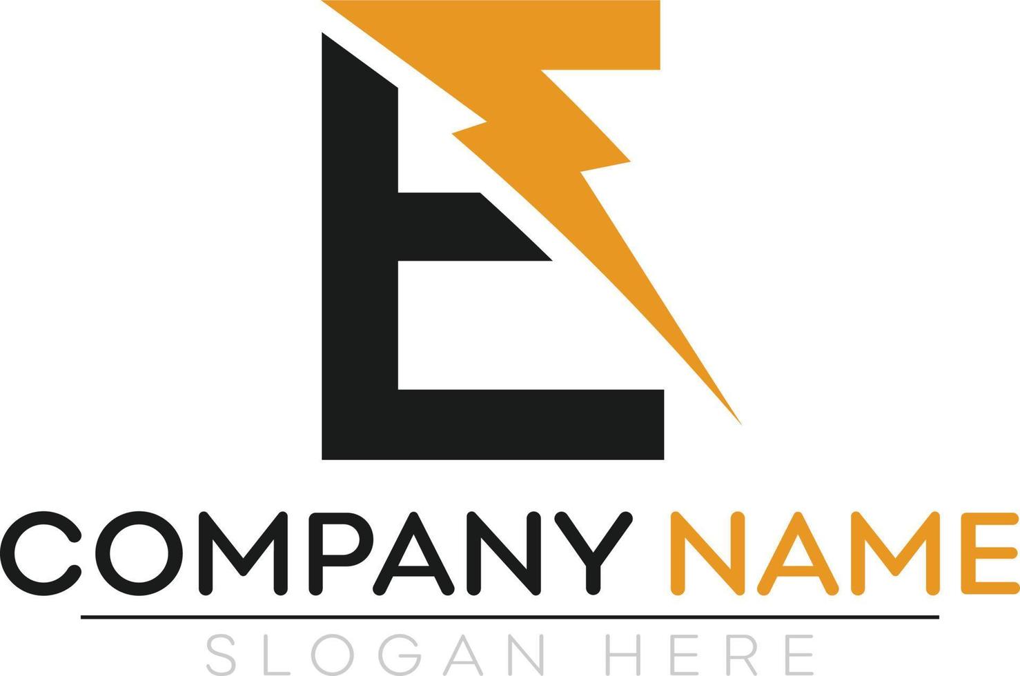 lettera e elettrico tipografia logo design vettore