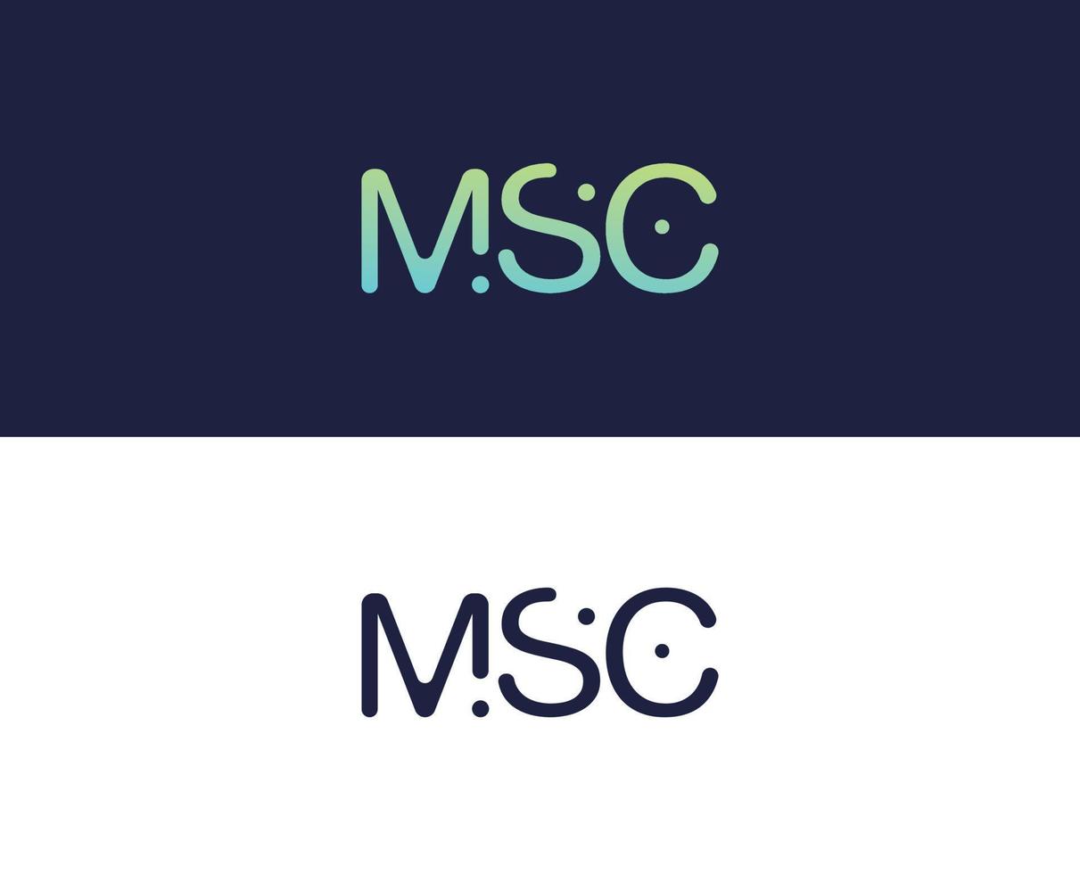 m S c lettera tipografia logo design vettore