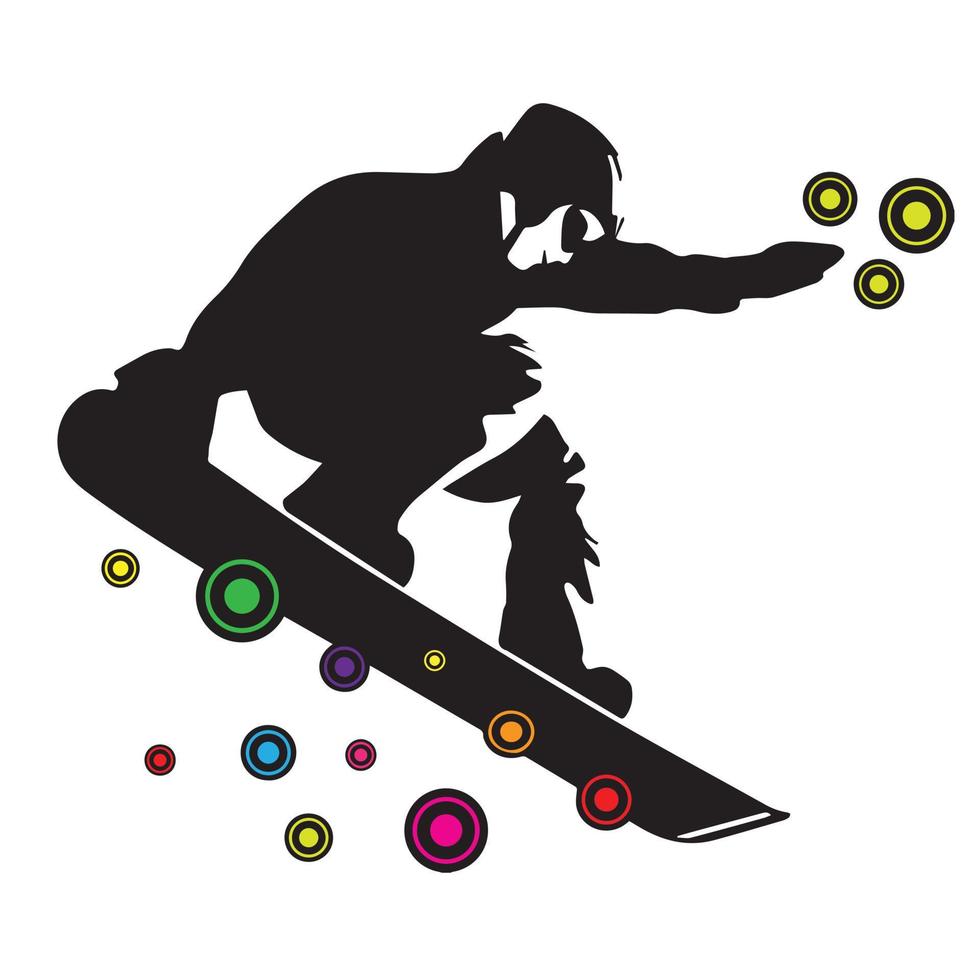 persona equitazione snowboard. snowboarder nel azione vettore illustrazione. estremo inverno gli sport. snowboard emblema. sport club logo. snowboard attrezzatura.