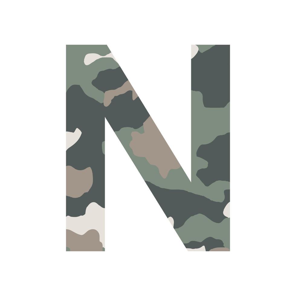 inglese alfabeto lettera n, cachi stile isolato su bianca sfondo - vettore