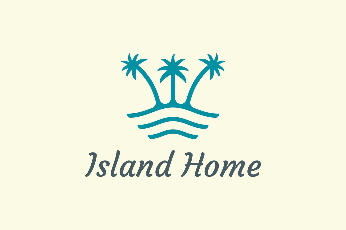 oceano onde e palma albero combinato con semplice minimalista e moderno forme adatto per logo e icona vettore