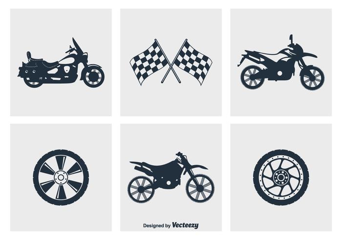 Icone di vettore di sagoma del motociclo