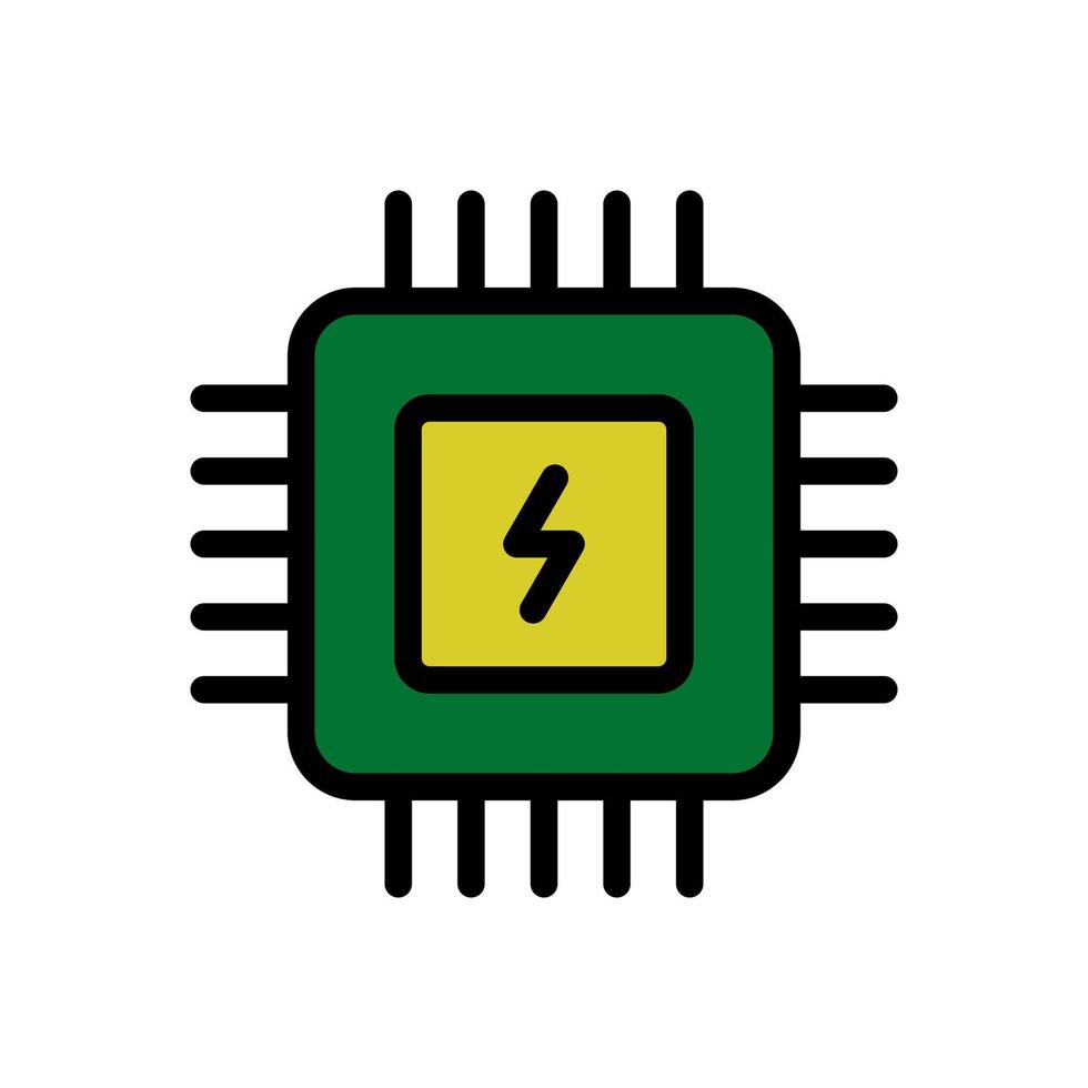 processore, processore icona nel piatto stile design isolato su bianca sfondo. modificabile ictus. vettore