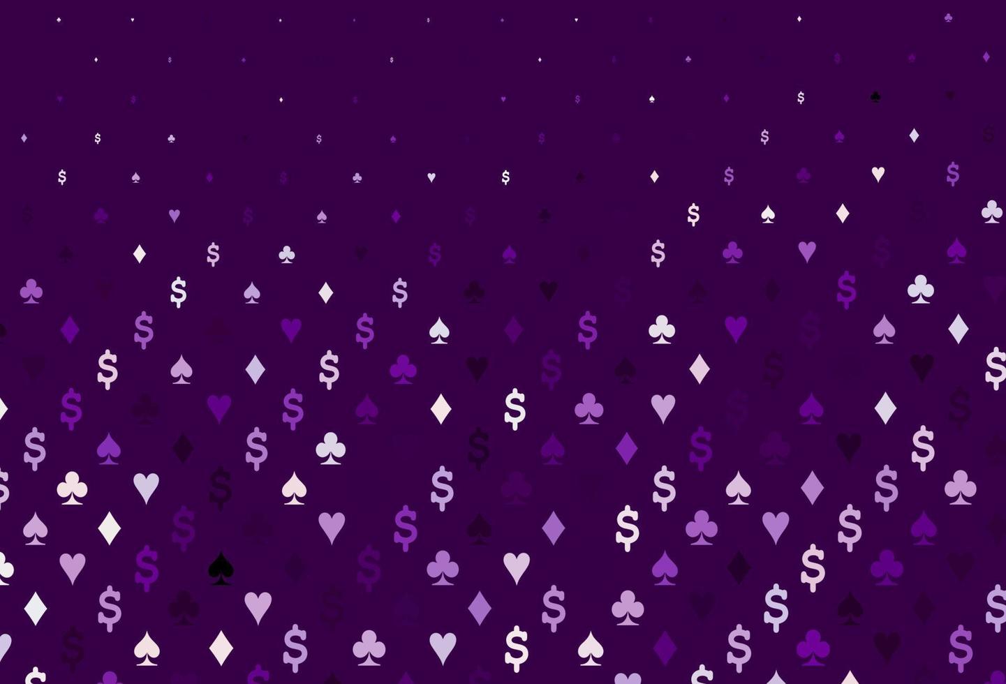 modello vettoriale viola scuro con simboli di poker.