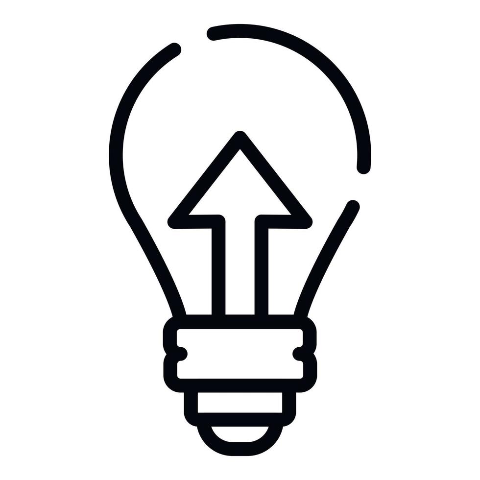 su freccia nel leggero lampadina icona, schema stile vettore