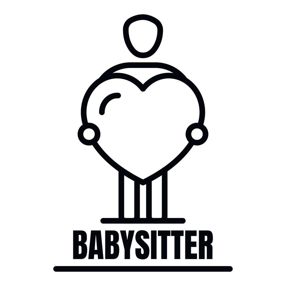 baby-sitter icona, schema stile vettore