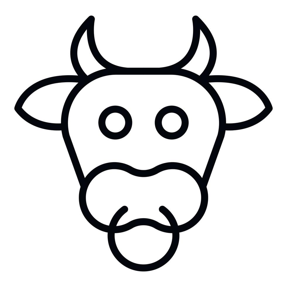 mucca testa icona, schema stile vettore