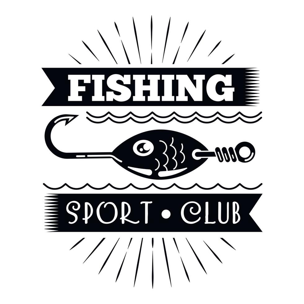 pesca sport club logo, semplice stile vettore